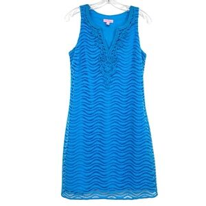 Lilly Pulitzer Margate Crochet Blue Mini Dress Medium